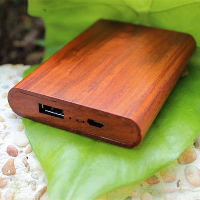 Newest Portable Charger, Fashion Wood Bamboo Design Super Wooden Slim 4000mAh Power Bank